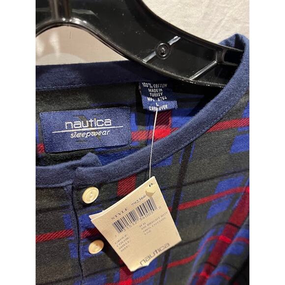 NWT VTG Y2K Nautica Sleepwear Nightshirt Cotton Sz L - Picture 3 of 4